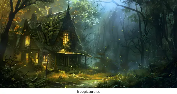 Enchanted Forest Cottage with Lights
