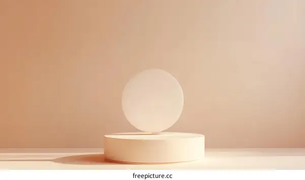 Beige Minimalist Geometric Display Stand