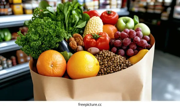 Fresh Produce in Grocery Bag