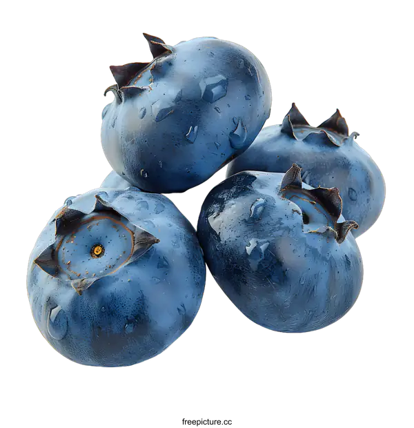 [Transparent Background PNG]Fresh blueberries with water drops