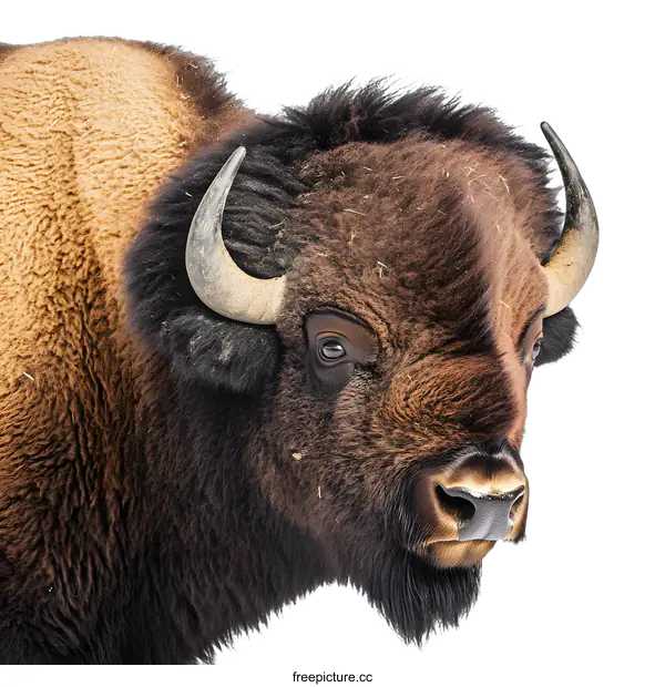 [Transparent Background PNG]Close Up Portrait of a Bison