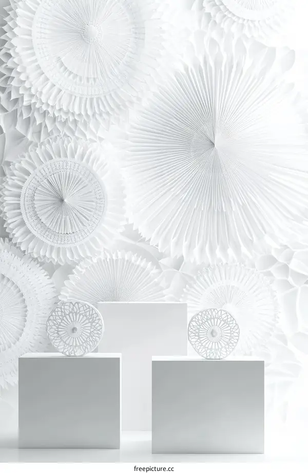 White Paper Decorations and Display Platforms