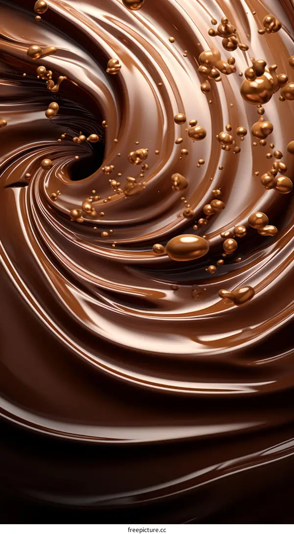 Chocolate vortex with smooth texture