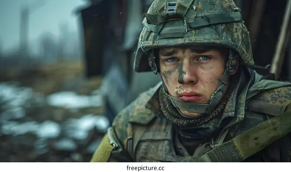 Portrait of a young soldier