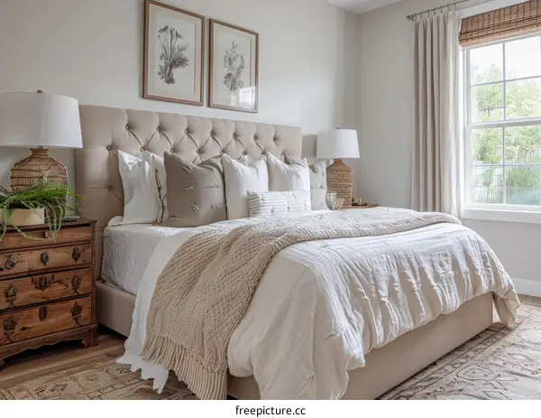Cozy Master Bedroom with Neutral Color Scheme
