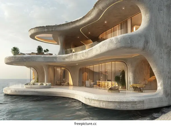 Amazing Floating Concrete House with Stunning Ocean Views