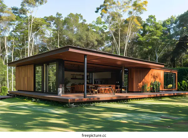 Modern Minimalist Wooden House Design In Nature