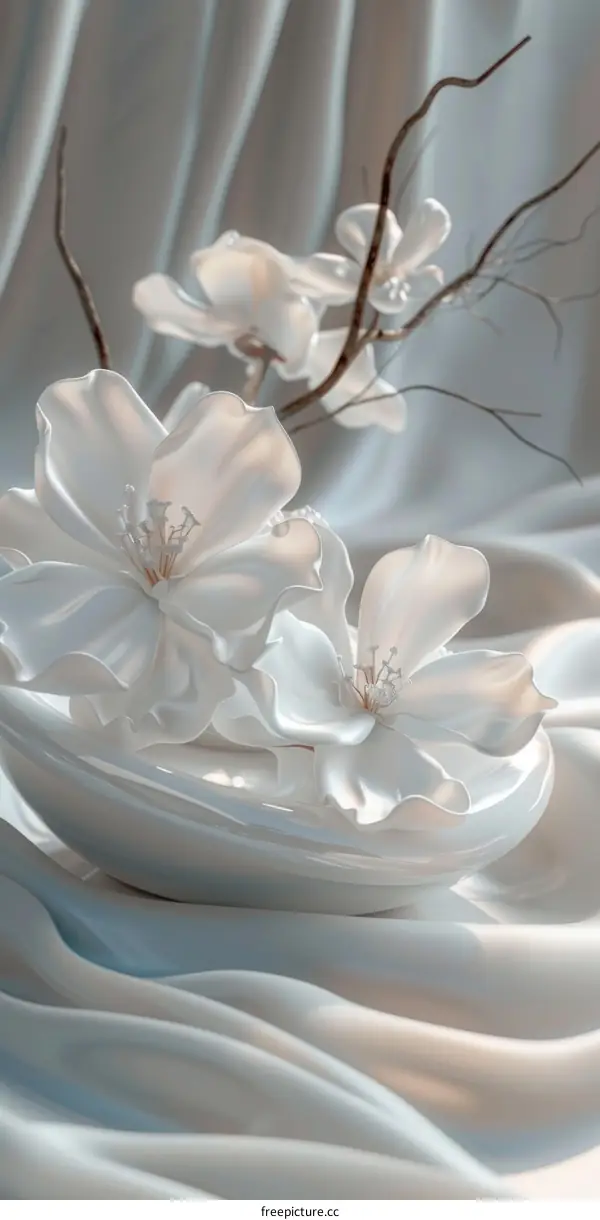 Elegant White Floral Still Life Arrangement