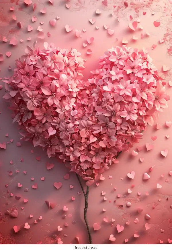Pink Heart-Shaped Floral Arrangement