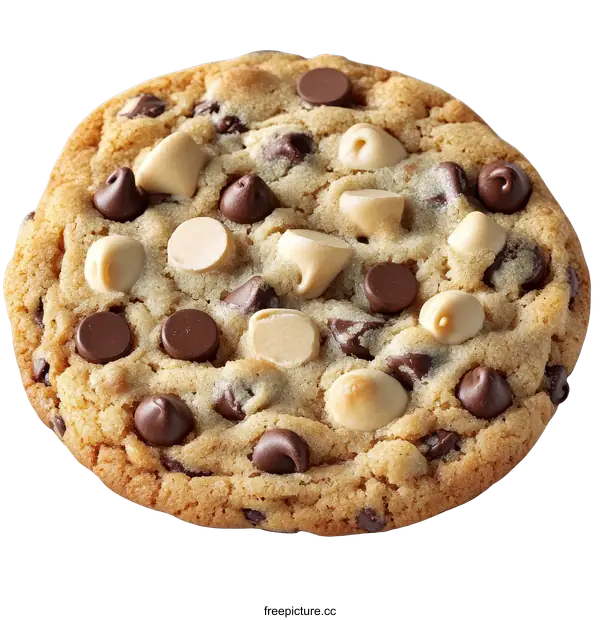 [Transparent Background PNG]Delicious Chocolate Chip Cookie with White Chocolate Chunks