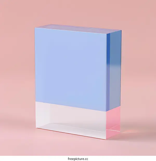 Blue and White Box with Pink Background