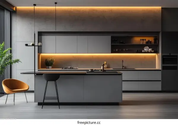Modern Grey Kitchen Interior Design
