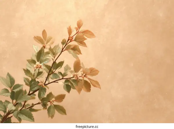 Elegant Floral Branches on a Beige Background