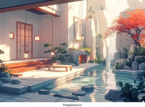 Tranquil Japanese Garden Oasis