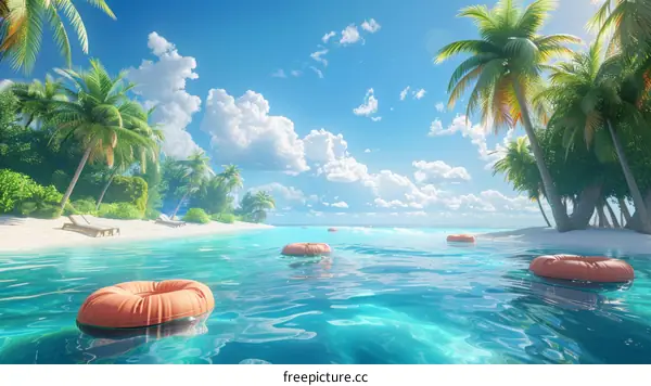 Tranquil Tropical Beach with Crystal Clear Water