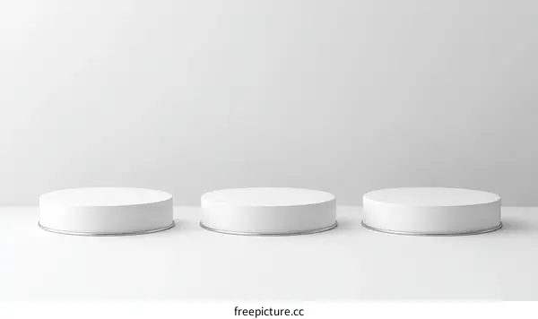 Three Simple White Product Display Stands