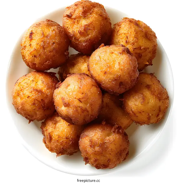 Golden Potato Croquettes on White Background