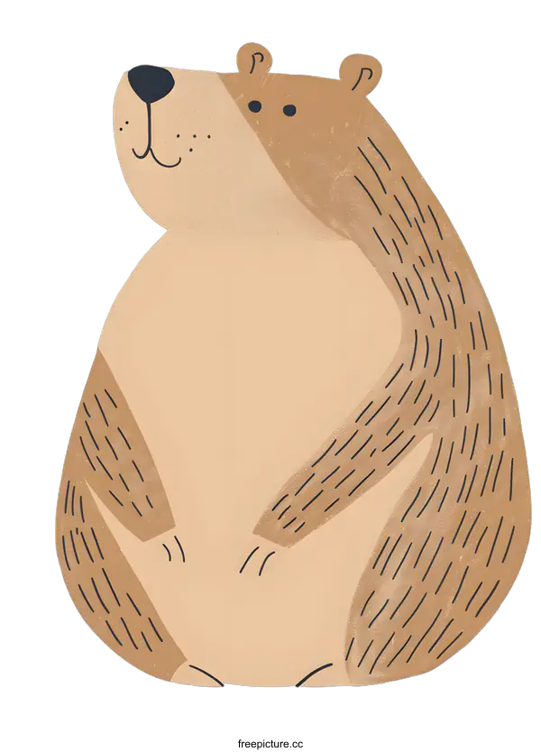 [Transparent Background PNG]Cute Brown Bear Illustration