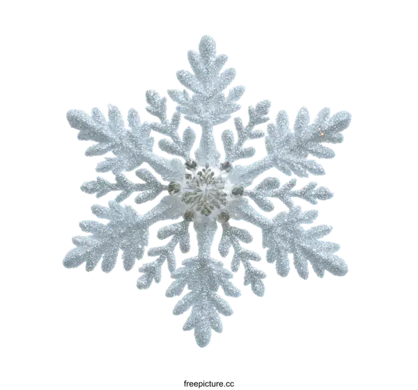 [Transparent Background PNG]Sparkling Silver Christmas Snowflake Ornament