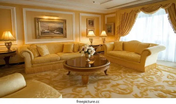 Luxury Gold Living Room Interior Design