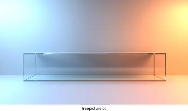 Empty Glass Display Showcase Modern Minimalist Design