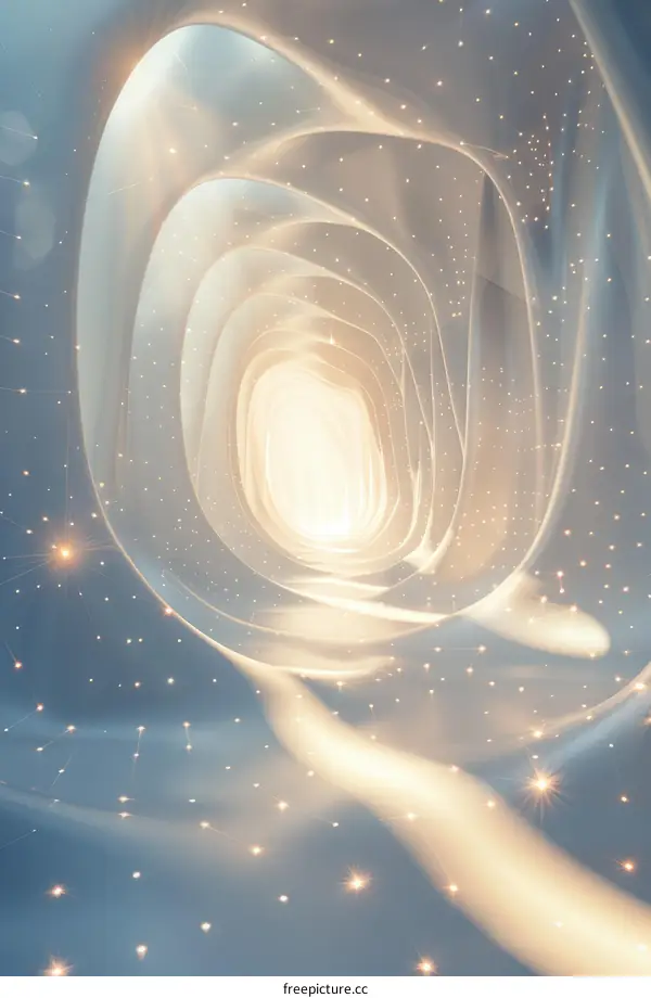 Glowing Stars in Futuristic Tunnel