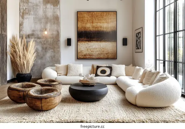 Modern Minimalist Living Room with Unique Furniture