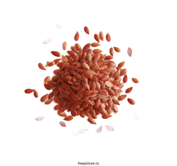 [Transparent Background PNG]Flax Seeds Pile Isolated on White Background