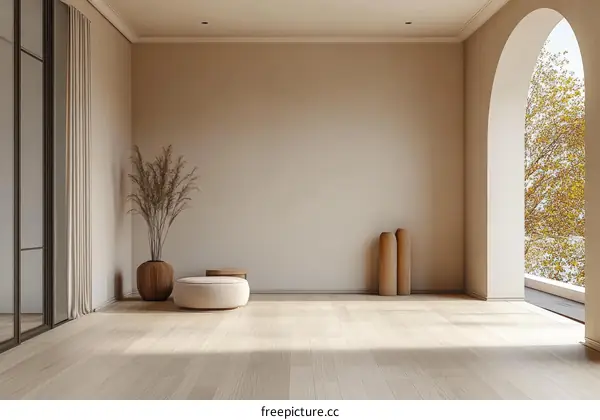 Beige Minimalist Interior Design with Natural Light