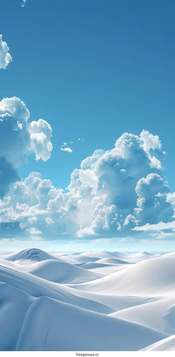 Stunning White Desert Under a Vast Azure Sky