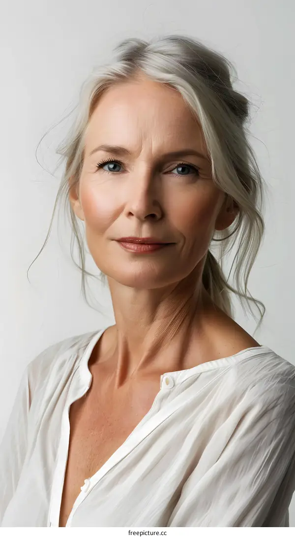 Portrait of a beautiful senior woman with gray hair