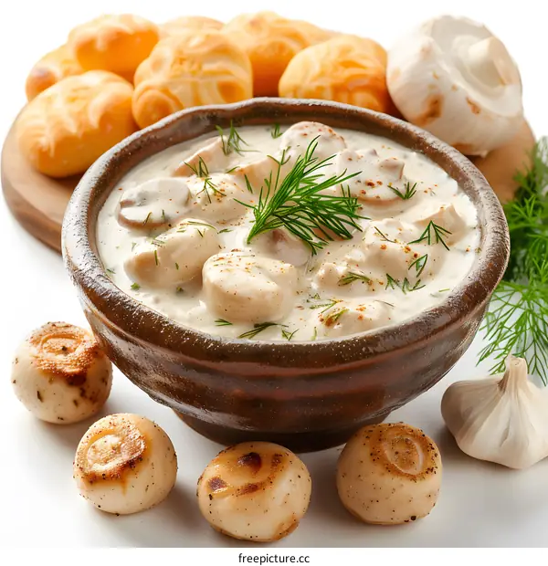 Creamy Mushroom Soup with Dill