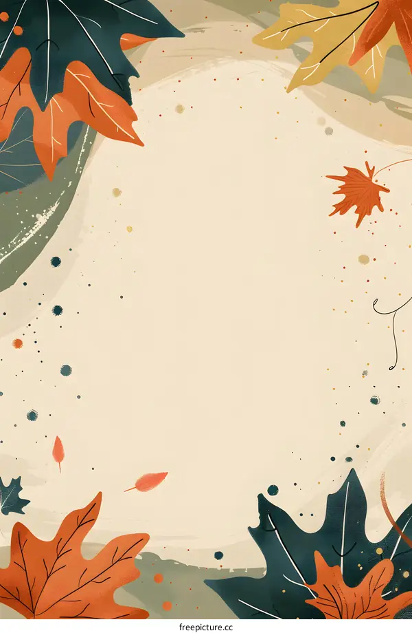 Autumn Leaves Background Illustration with Space for Text