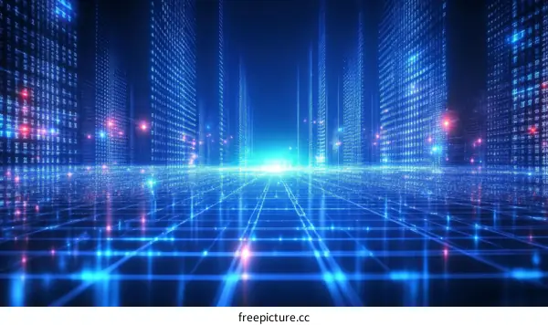 Digital Cityscape Futuristic Architecture Illustration