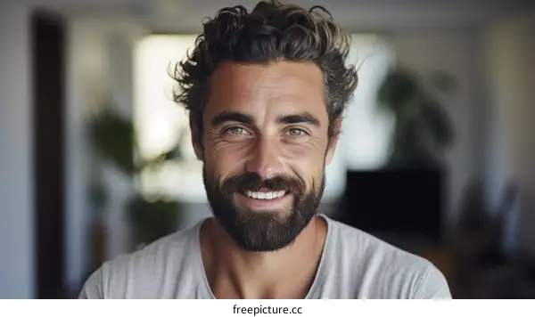 Portrait of a smiling man with a beard