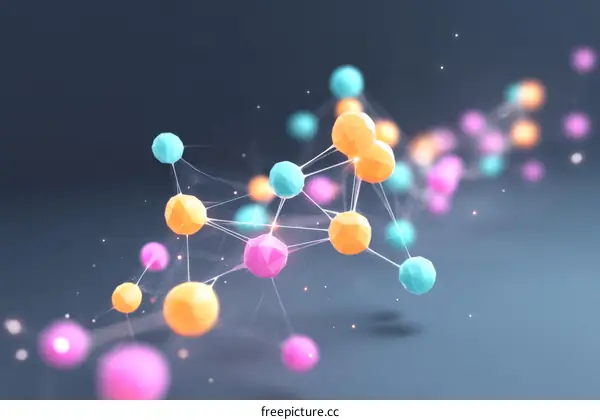 Colorful Molecular Structure Illustration