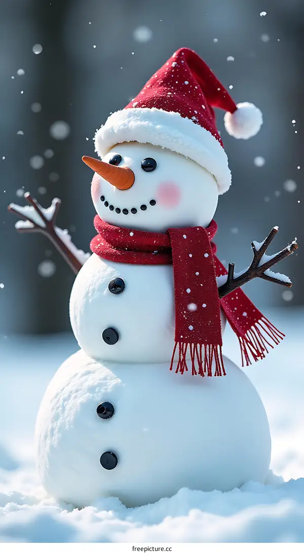 Adorable Snowman in Winter Wonderland