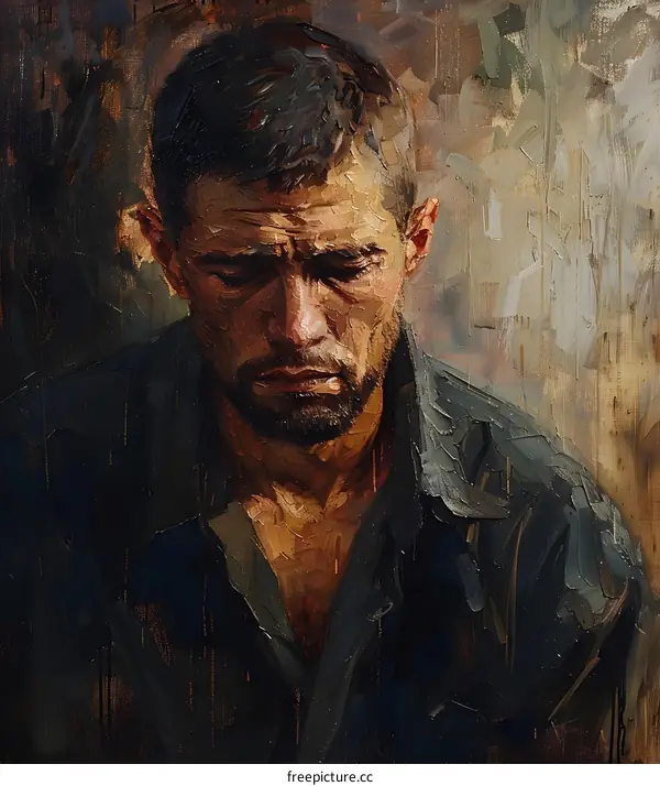 Oil Painting Portrait of a Man with a Beard