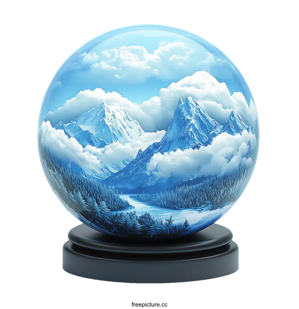 [Transparent Background PNG]Winter Wonderland Snow Globe Illustration