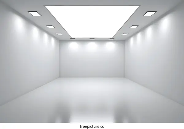 Empty White Room With Lighting