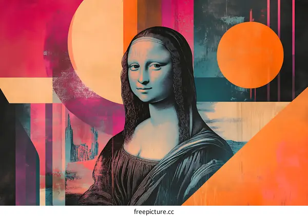 Mona Lisa Modern Art with Geometric Shapes