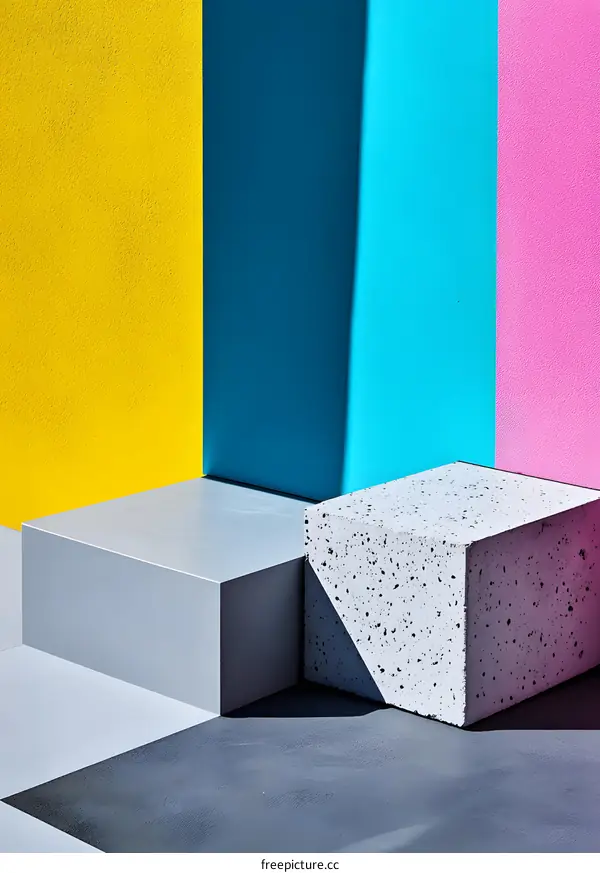 Abstract Minimalist Product Display with Colorful Background