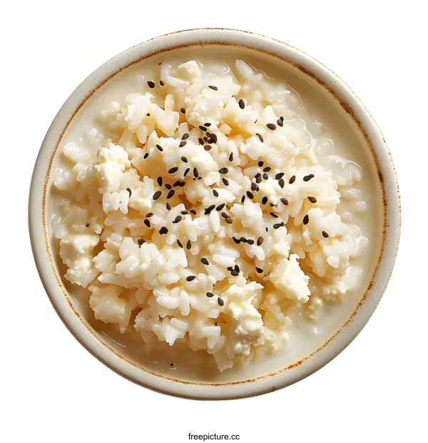 [Transparent Background PNG]Rice pudding with cheese and chia seeds