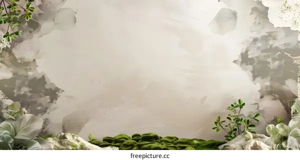 Minimalist Green and White Aesthetic Background with Stone Texture