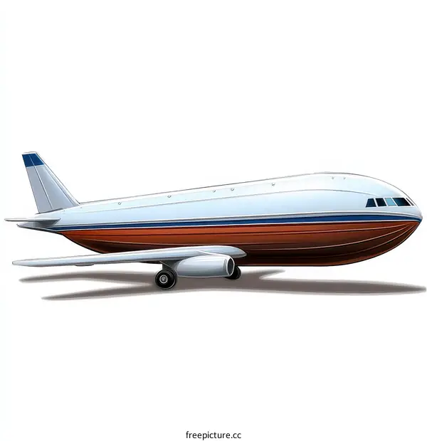 Retro Airplane Illustration on White Background