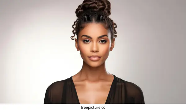 portrait of a young woman with curly hair