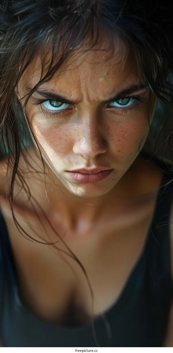 Close-up Portrait of a Caucasian Woman