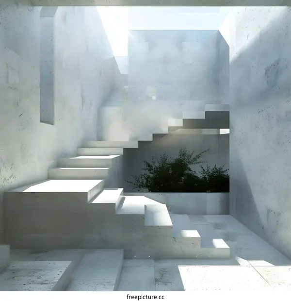 Minimalist Concrete Staircase Design in Modern Architecture