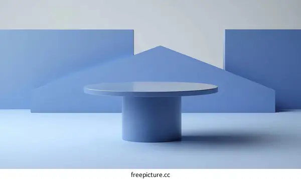 Geometric Blue Display Stand Illustration