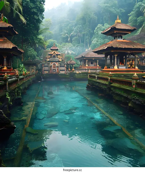 Ancient Temple with Clear Water in Bali